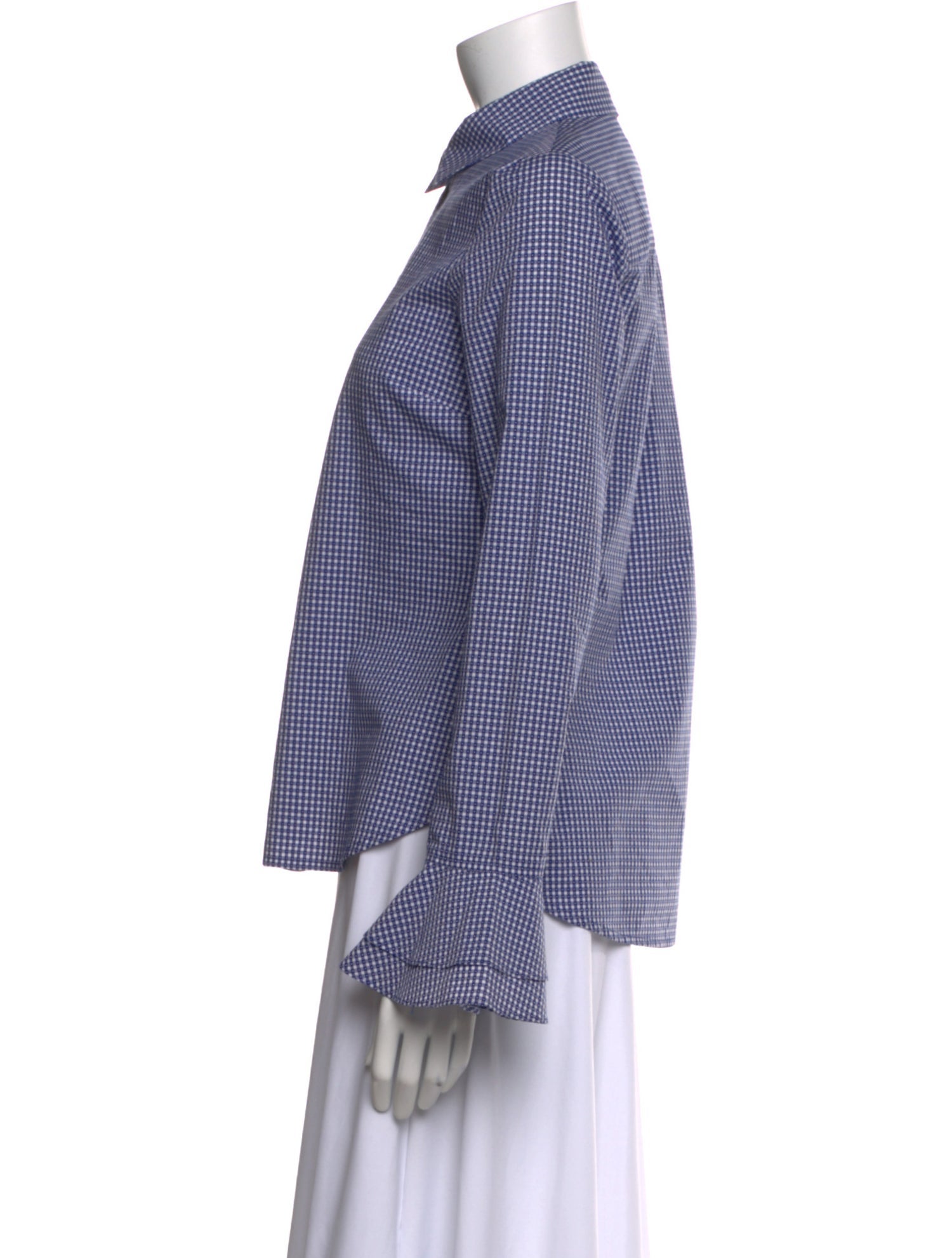 Derek Lam Plaid Print Long Sleeve Button-Up Top