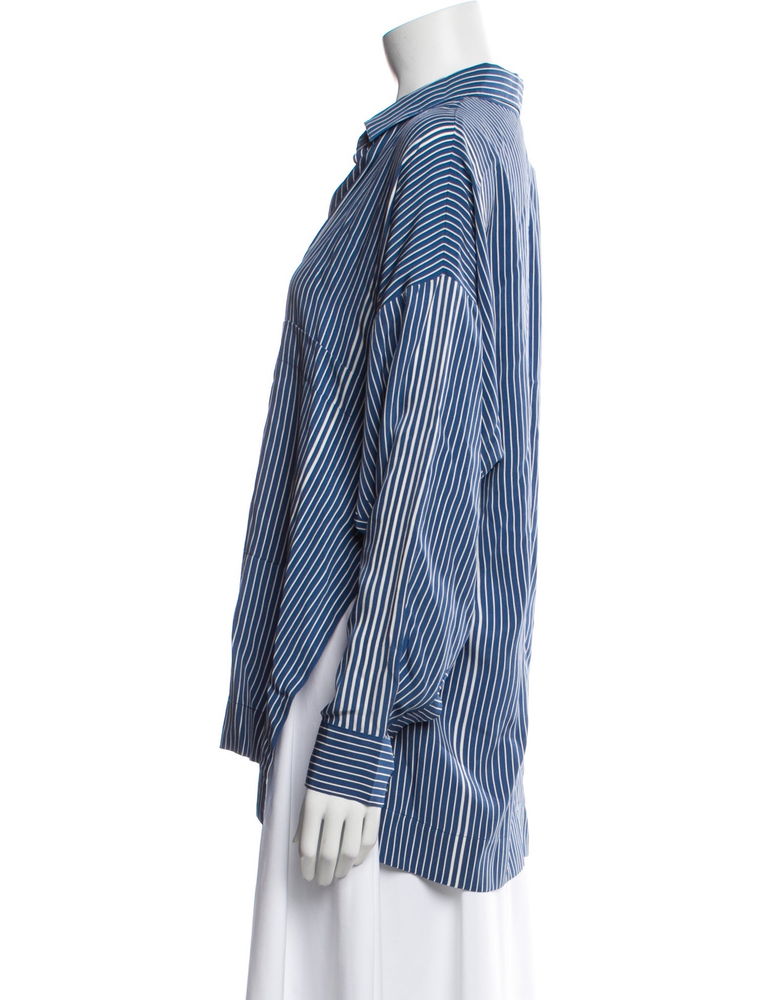 Derek Lam Silk Striped Button-Up Top