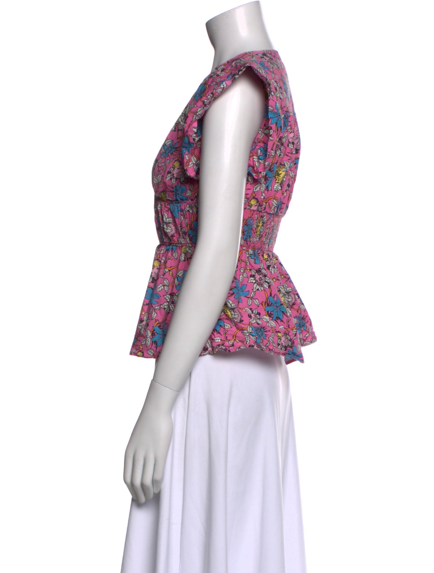 Derek Lam Floral Print V-Neck Blouse