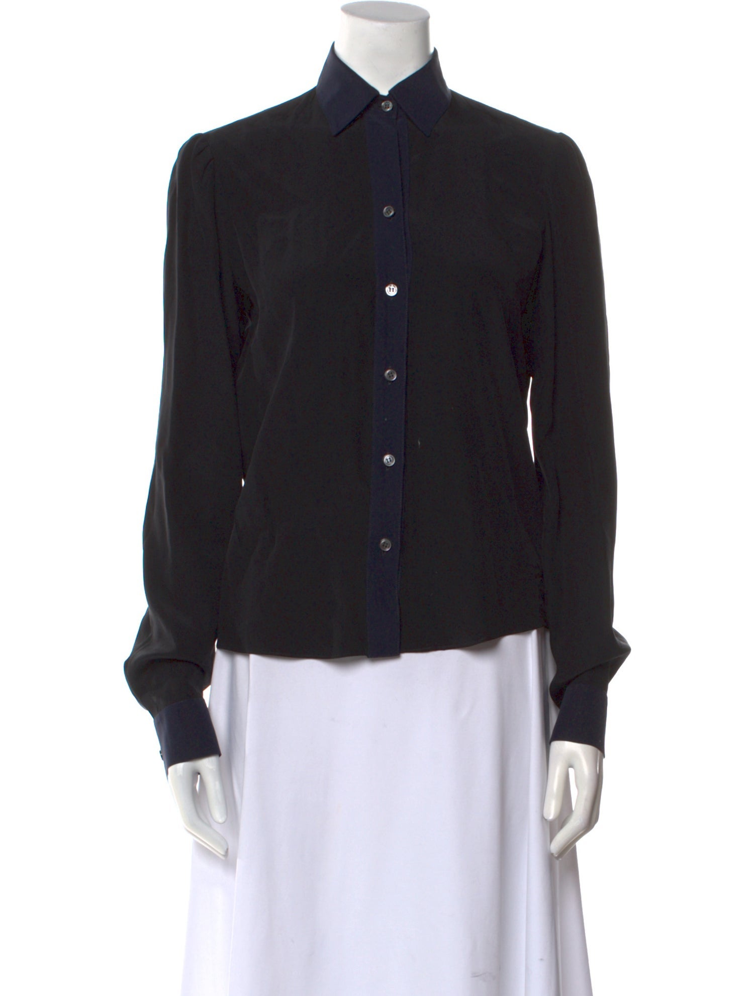 Derek Lam Silk Long Sleeve Button-Up Top