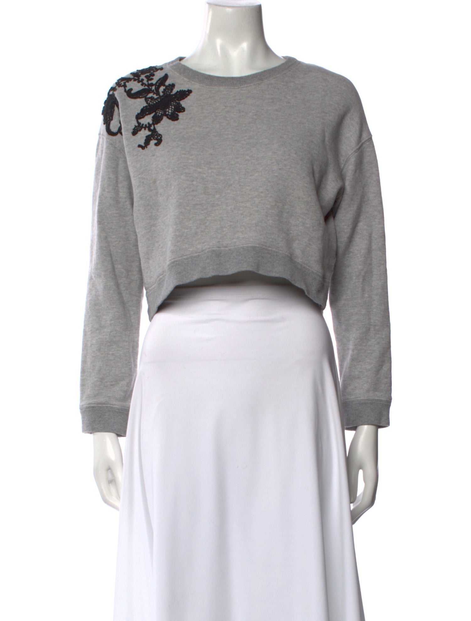 Derek Lam Graphic Print Crew Neck Crop Top