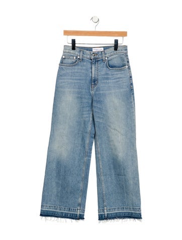 Pre-owned Derek Lam High-rise Wide Leg Jeans In Blue