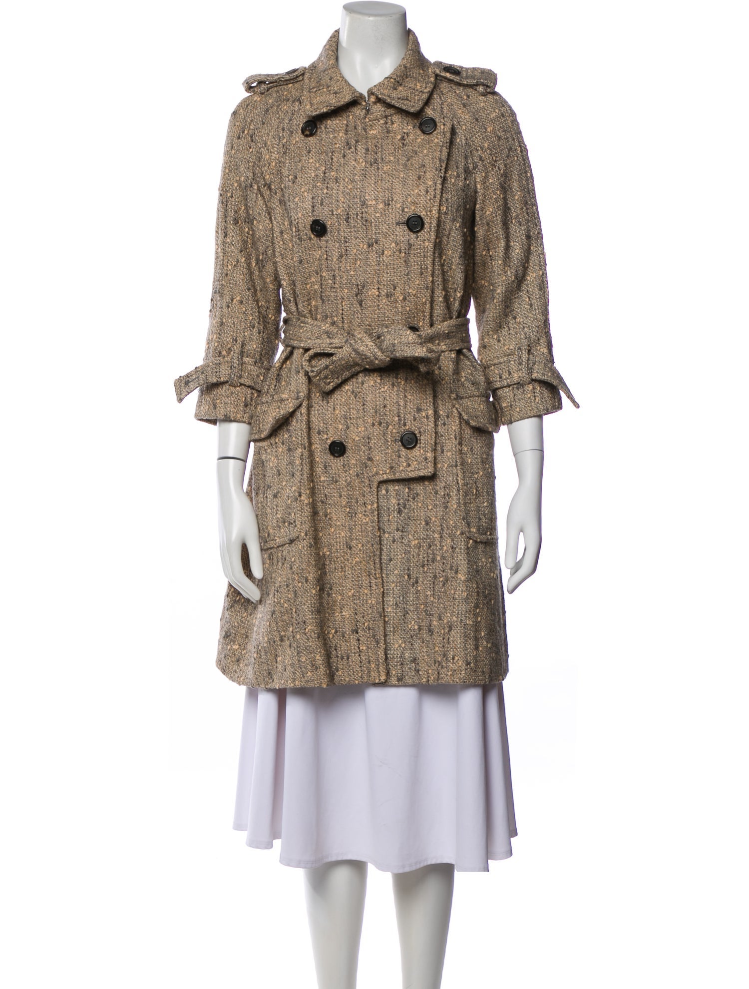 Derek Lam Linen Tweed Pattern Utility Jacket