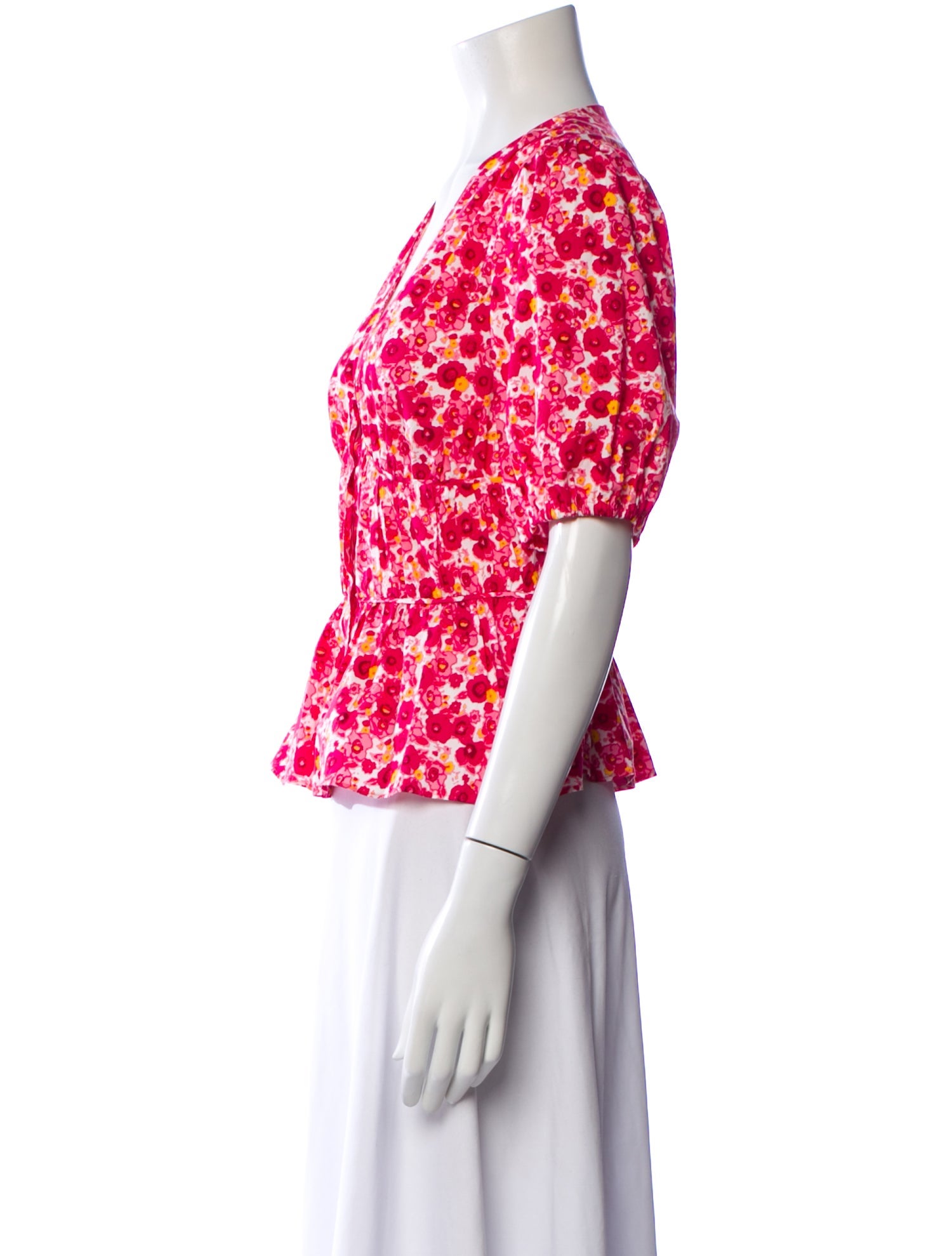 Derek Lam Floral Print V-Neck Top