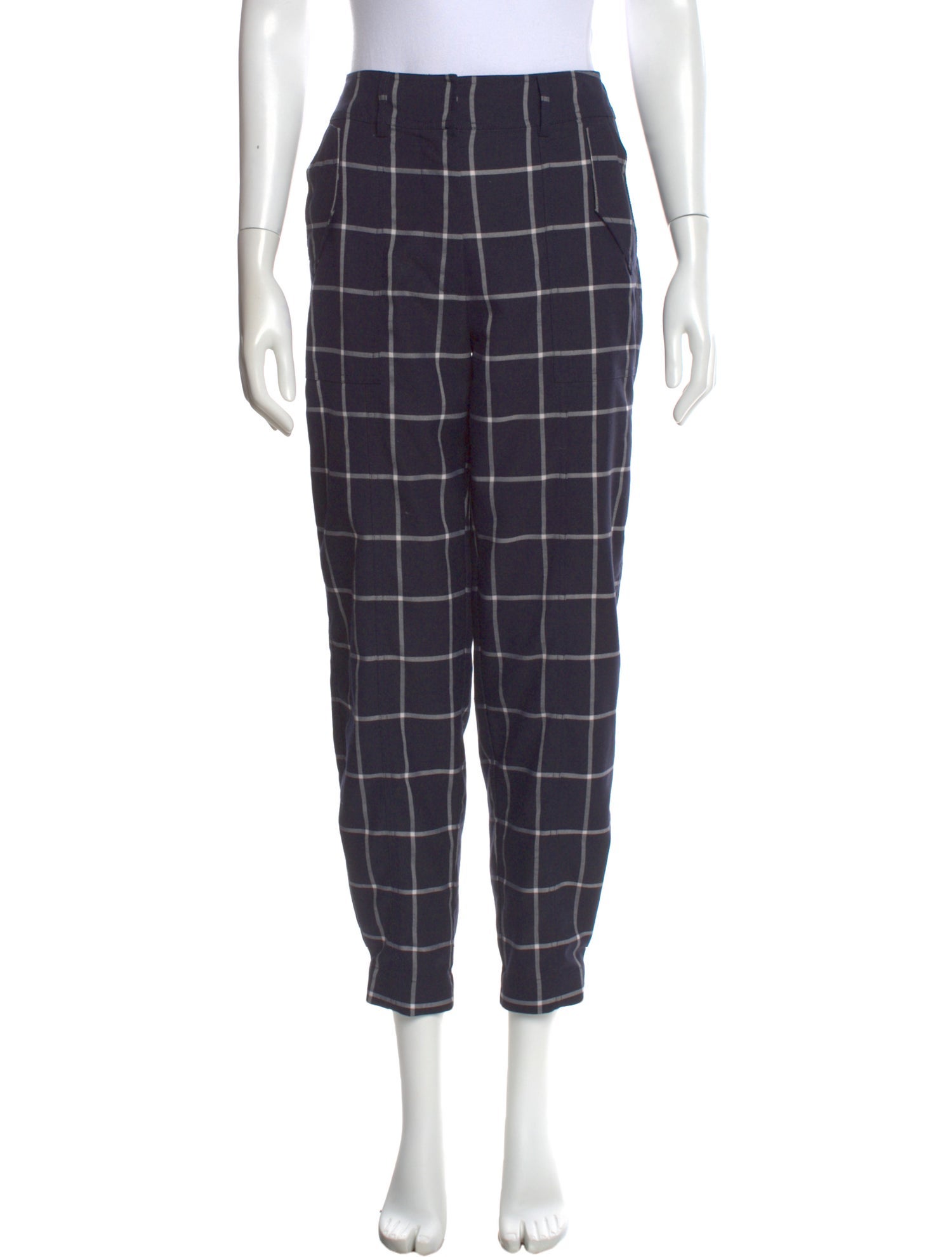 Derek Lam Plaid Print Skinny Leg Pants