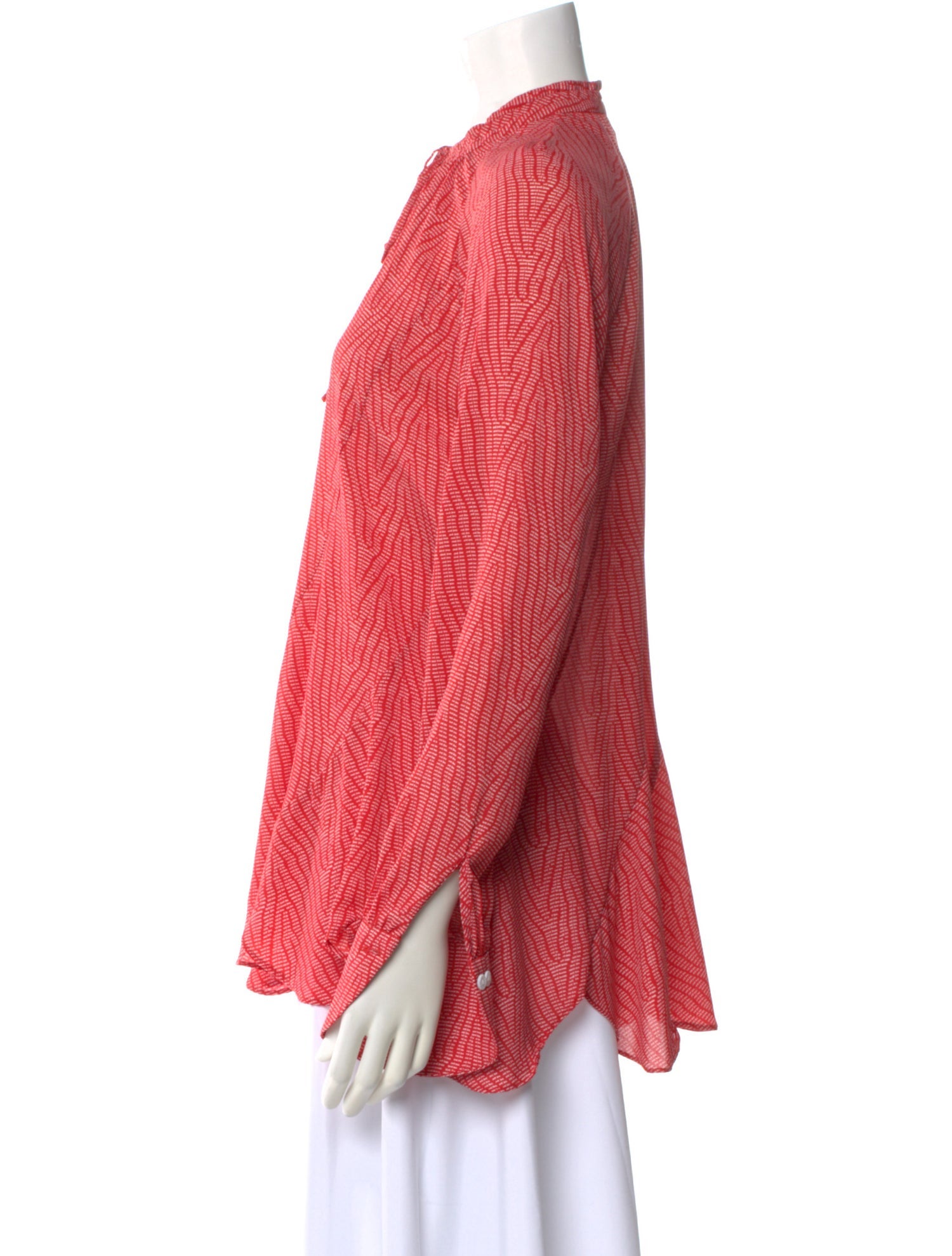 Derek Lam Printed Tie Neck Blouse