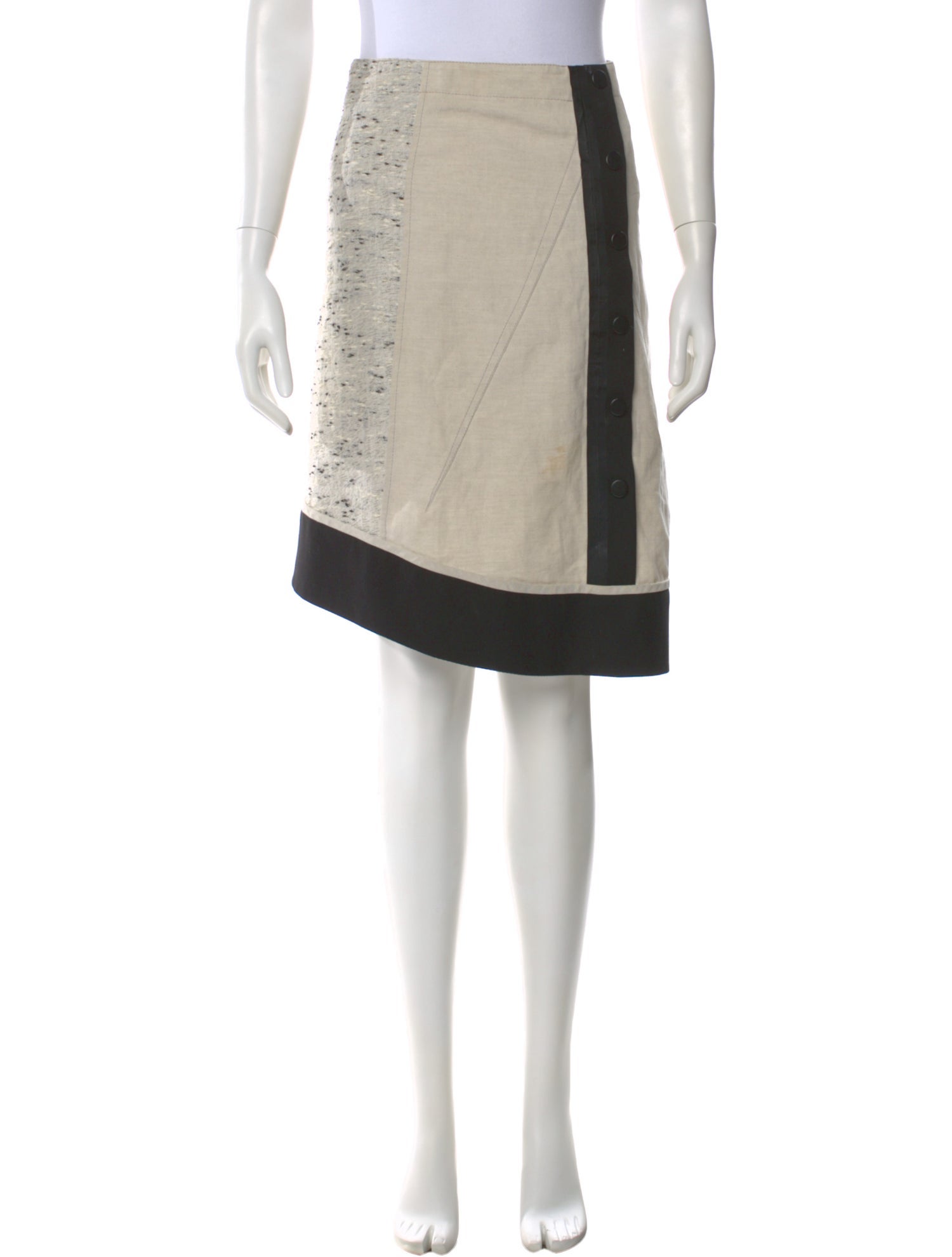 Derek Lam Colorblock Pattern Knee-Length Skirt