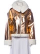 Des Phemmes Colorblock Pattern Faux Fur Jacket
