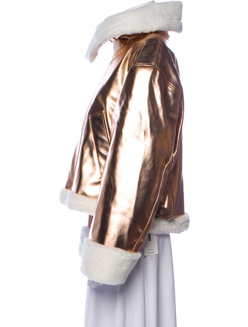 Des Phemmes Colorblock Pattern Faux Fur Jacket