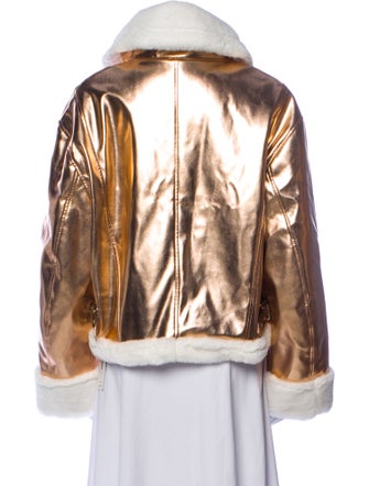 Des Phemmes Colorblock Pattern Faux Fur Jacket