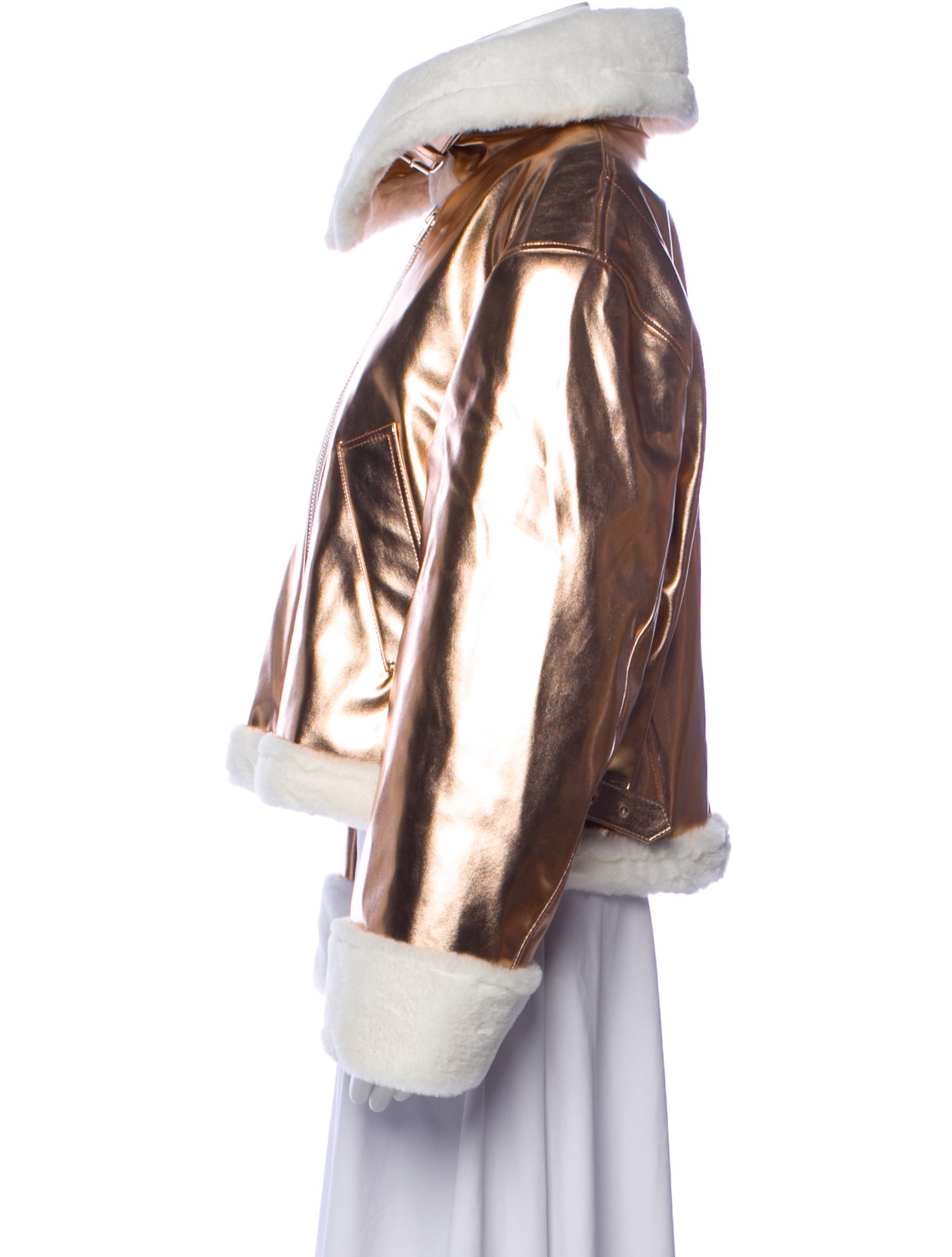 Des Phemmes Colorblock Pattern Faux Fur Jacket w/ Tags