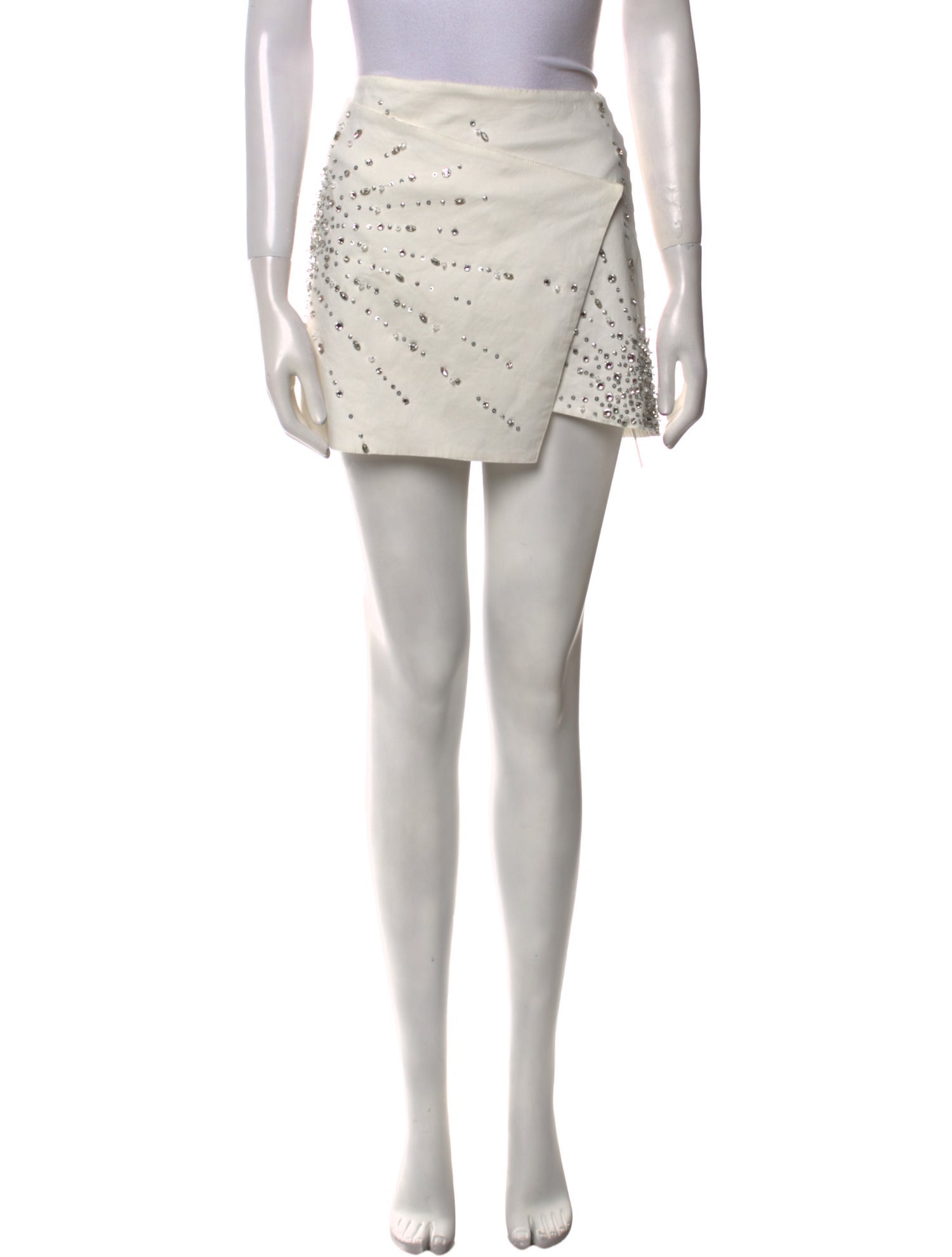 Des Phemmes Crystal Embellishments Mini Skirt
