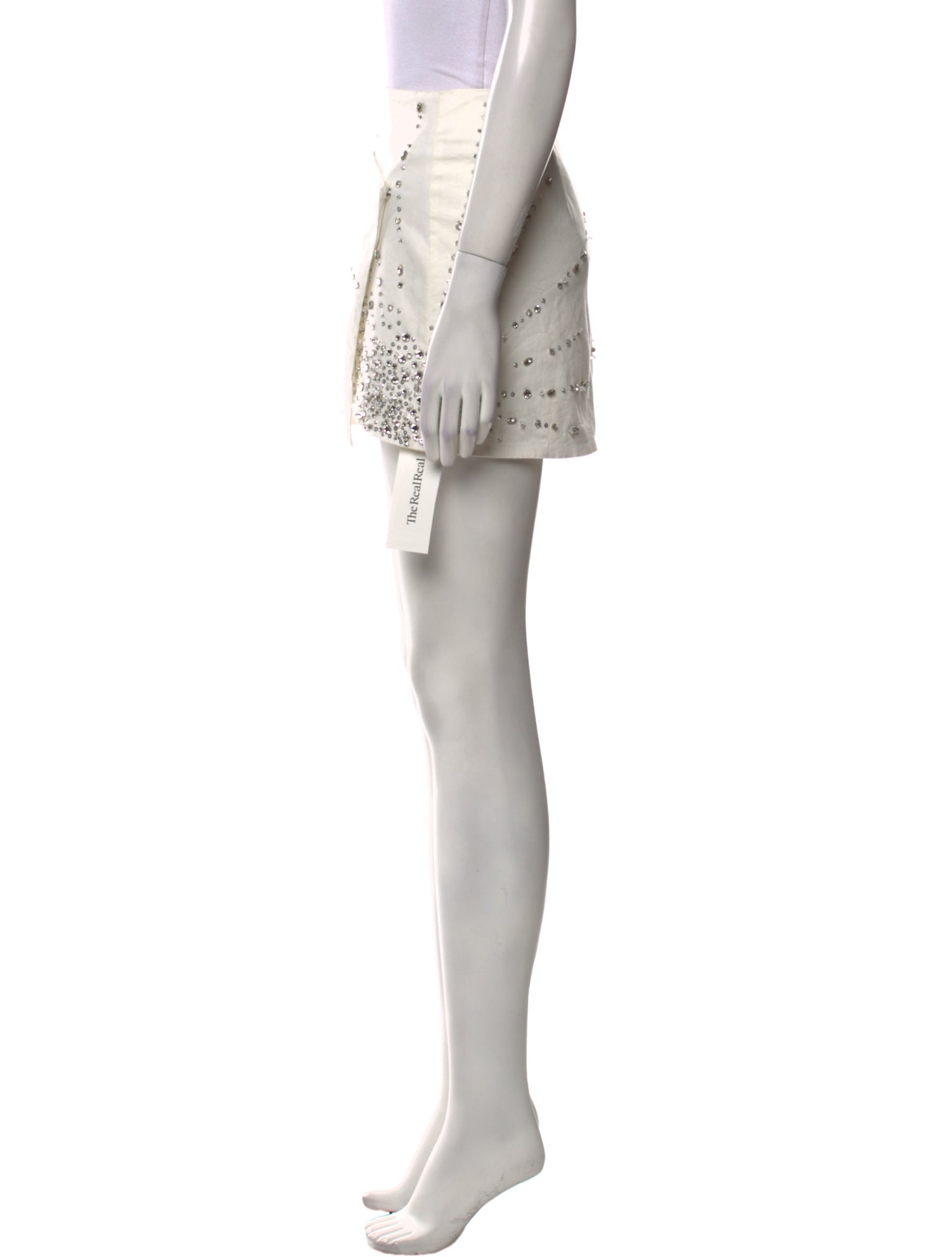 Des Phemmes Crystal Embellishments Mini Skirt