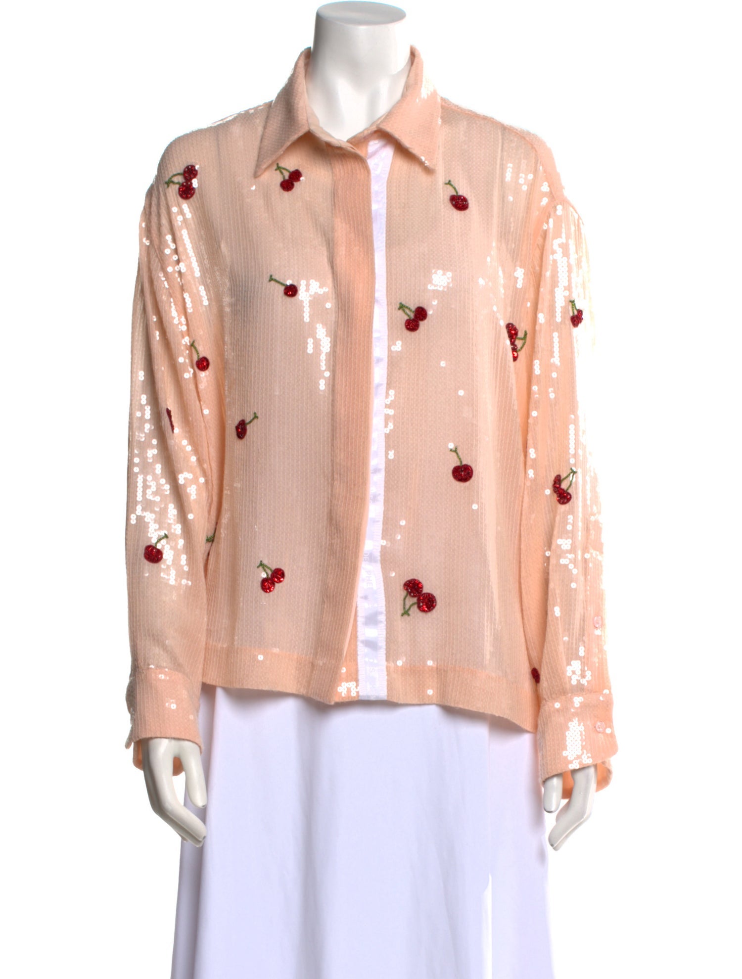 Des Phemmes Printed Long Sleeve Button-Up Top