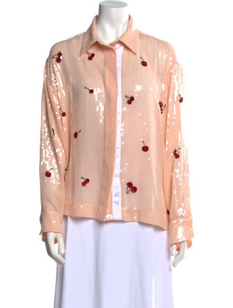 Des Phemmes Printed Long Sleeve Button-Up Top