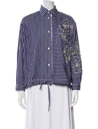 Des Phemmes Striped Long Sleeve Button-Up Top