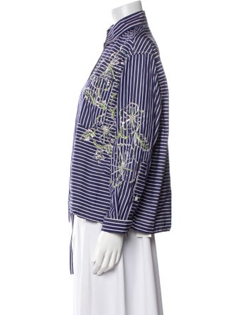 Des Phemmes Striped Long Sleeve Button-Up Top