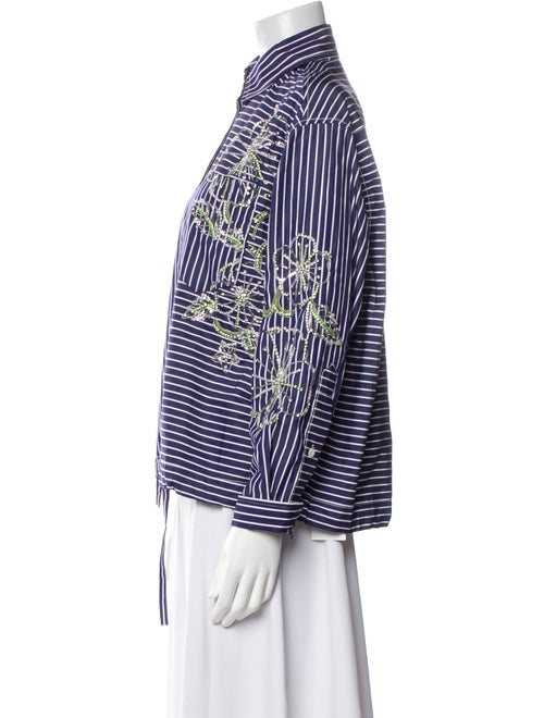 Des Phemmes Striped Long Sleeve Button-Up Top