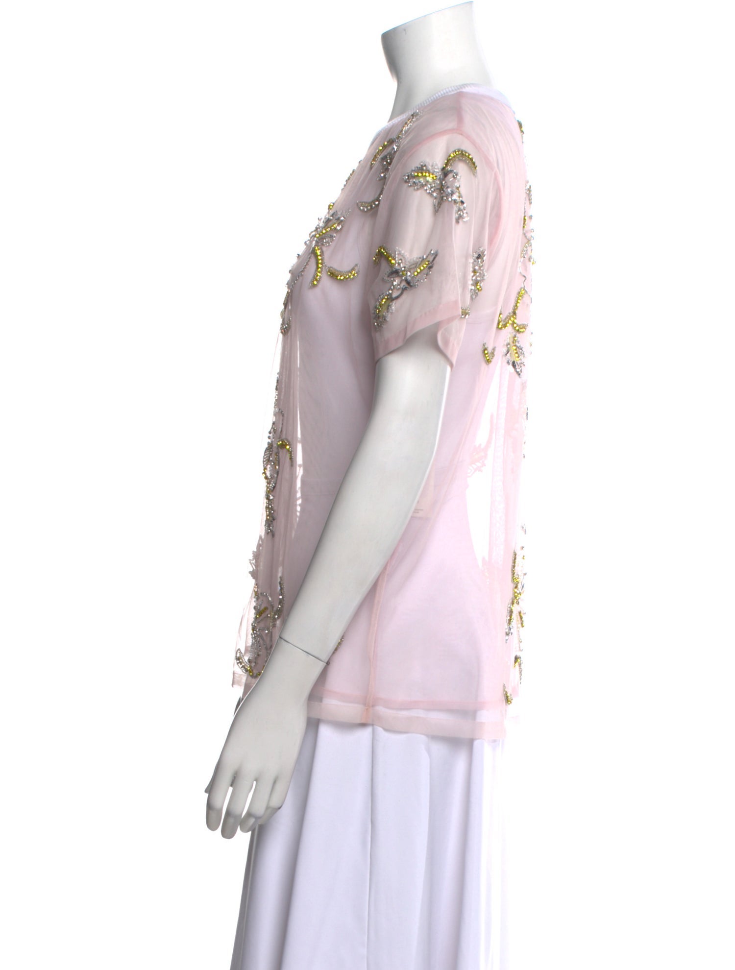 Des Phemmes Floral Print Crew Neck Blouse