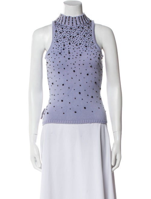 Des Phemmes Wool Polka Dot Print Top