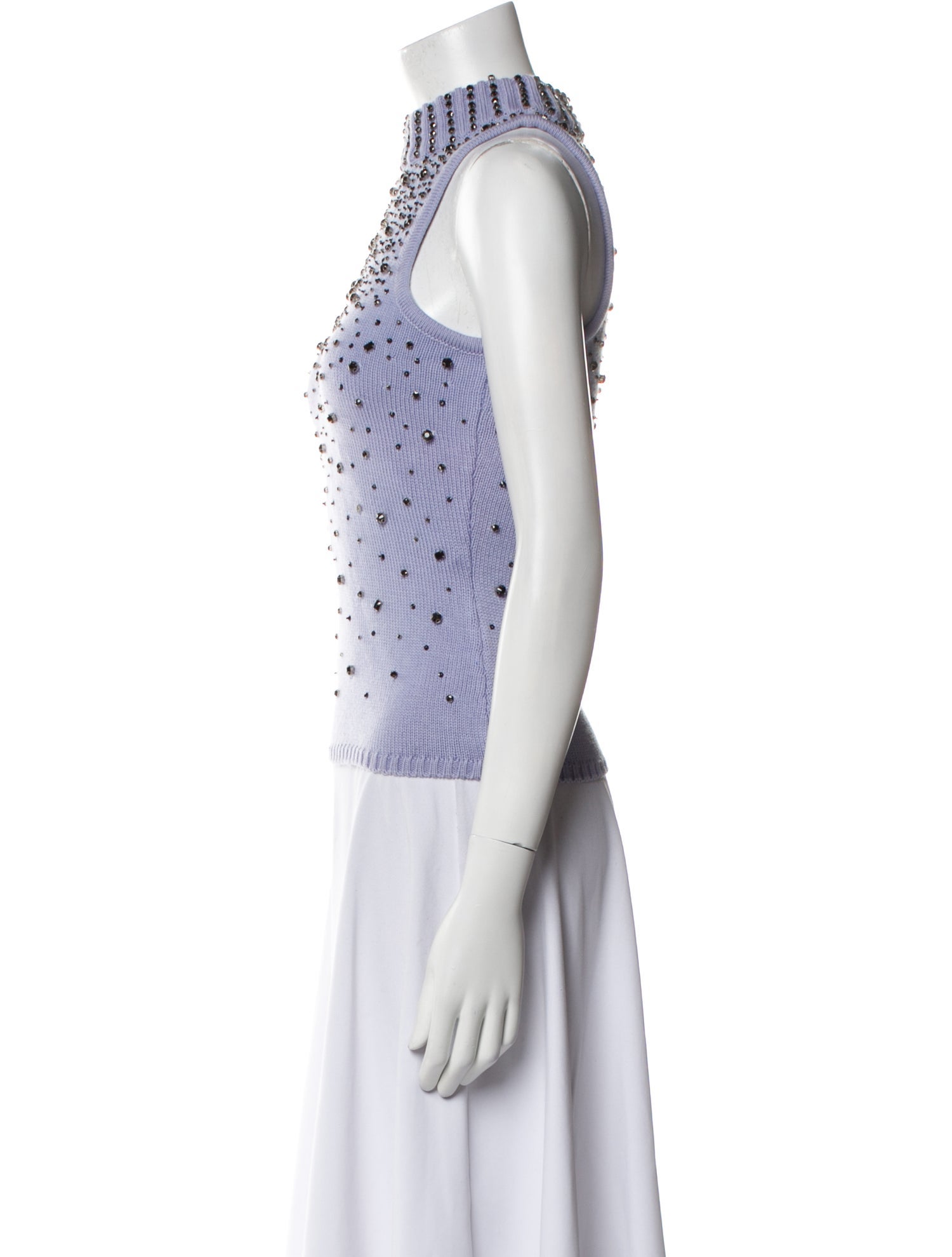 Des Phemmes Wool Polka Dot Print Top