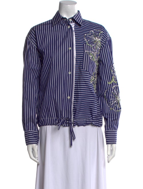 Des Phemmes Striped Long Sleeve Button-Up Top