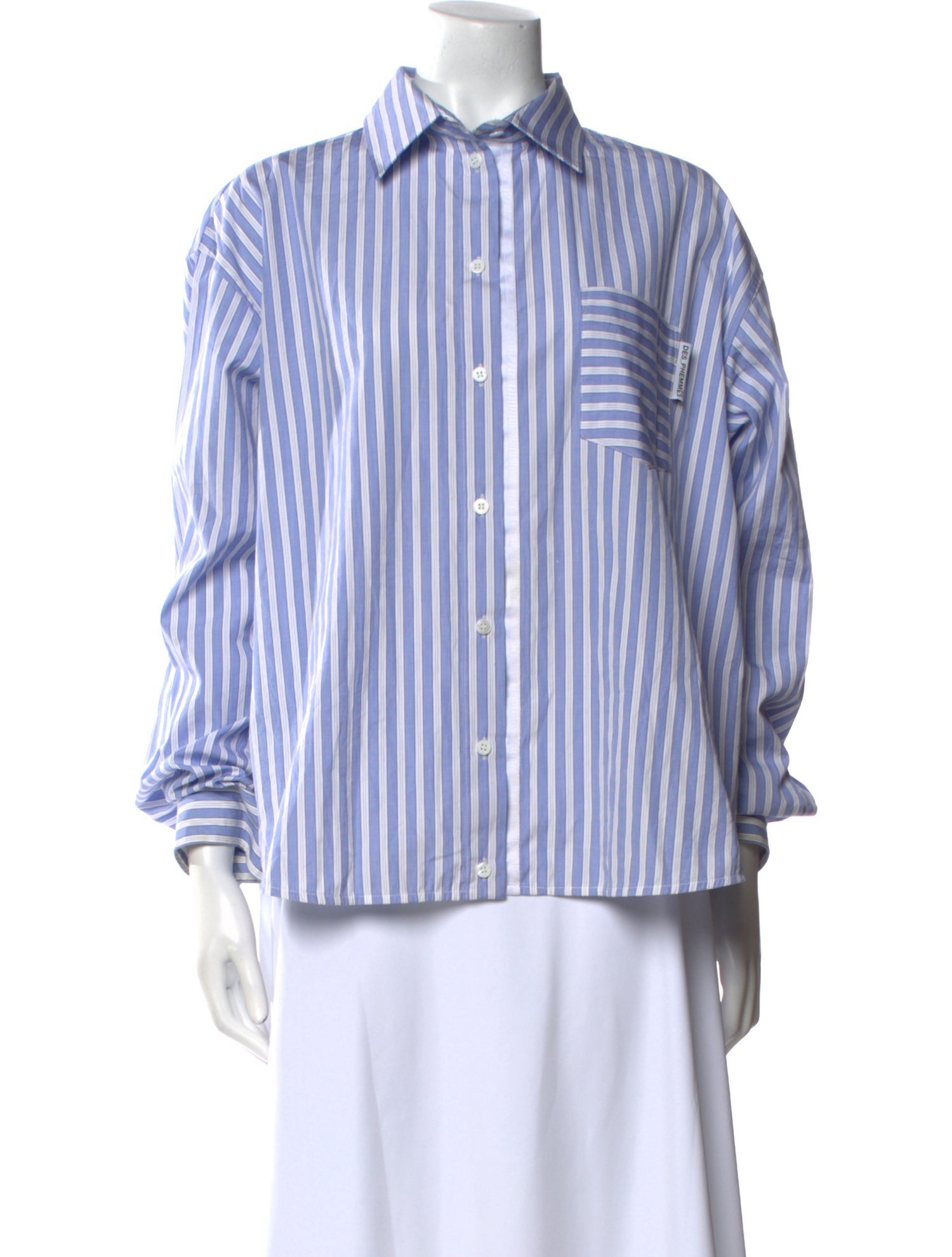 Des Phemmes Striped Long Sleeve Button-Up Top