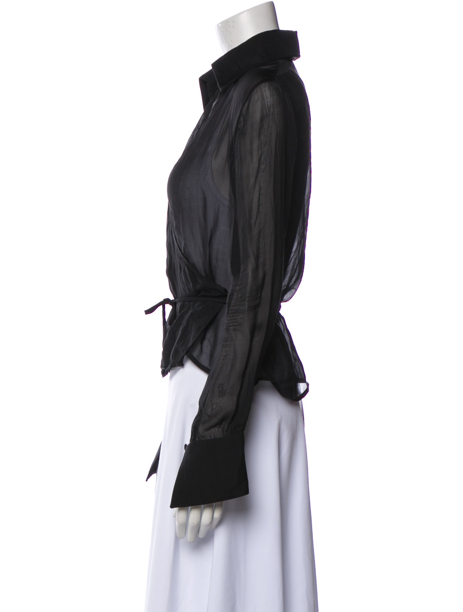 Des Phemmes Silk V-Neck Crop Top