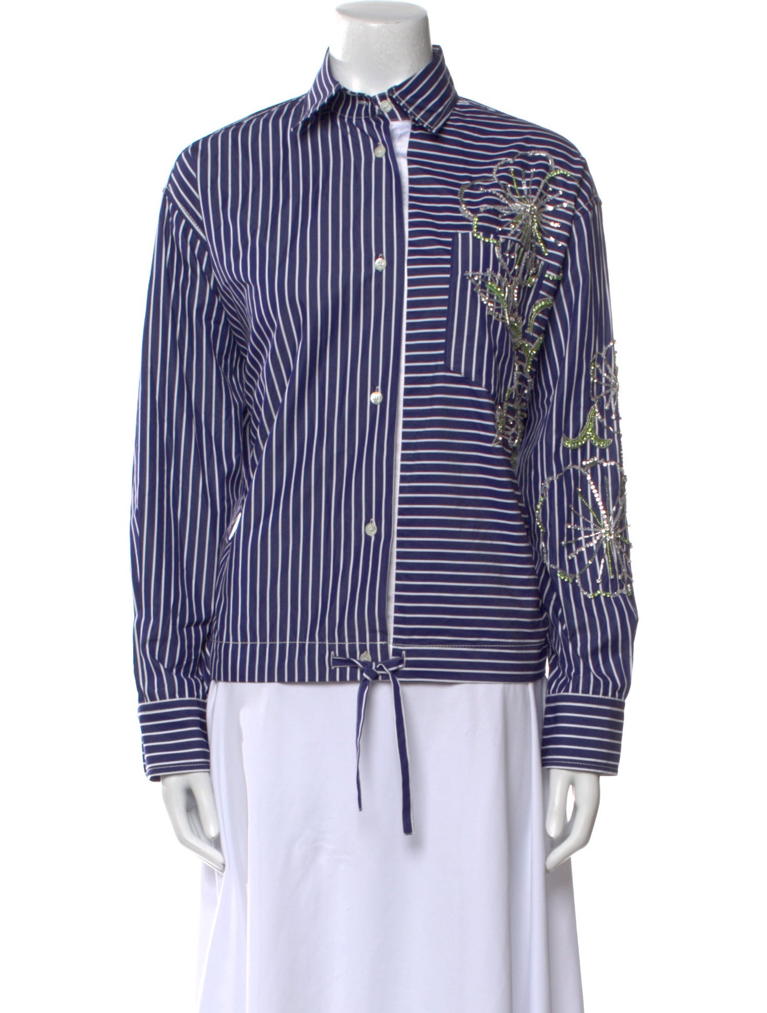 Des Phemmes Striped Long Sleeve Button-Up Top