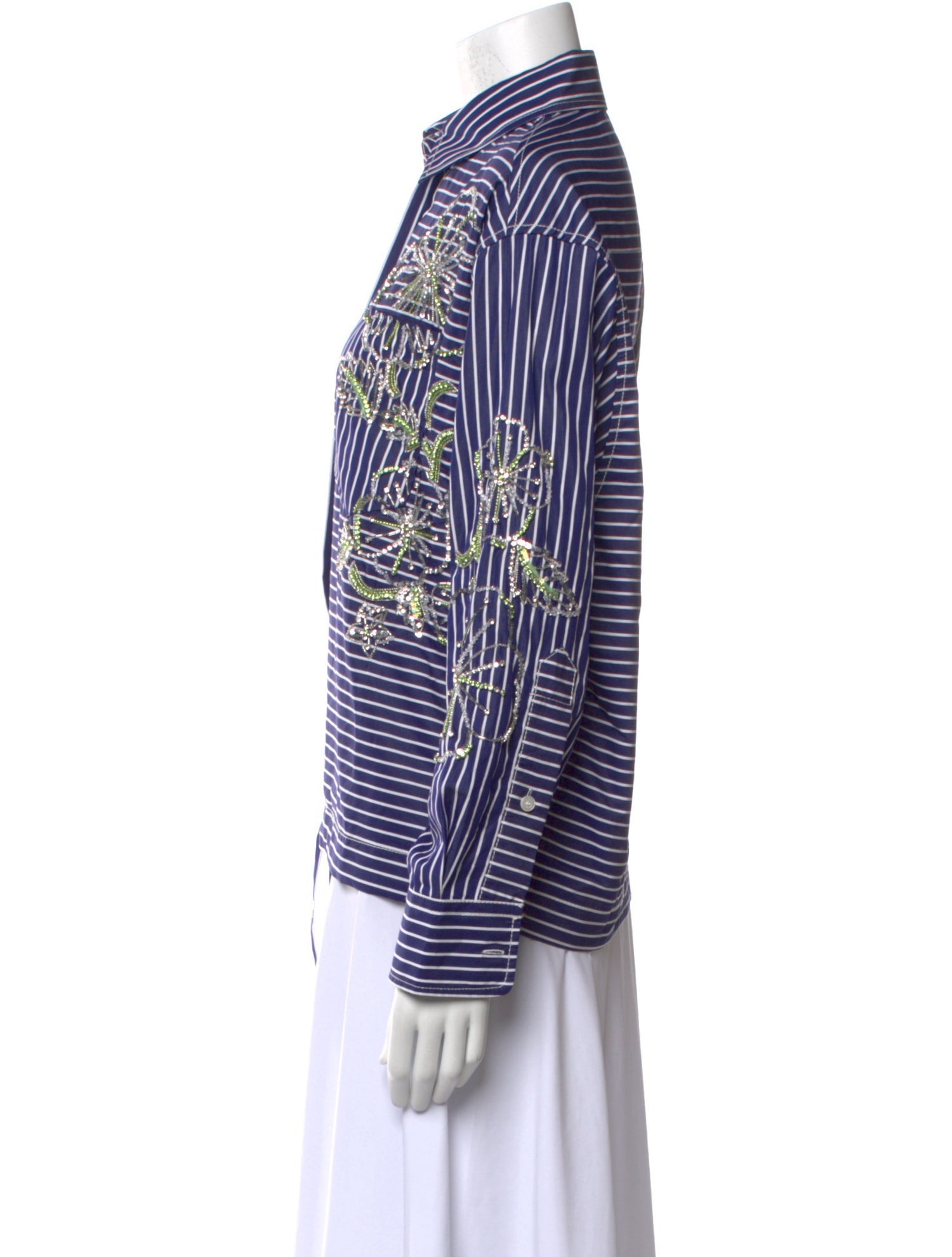 Des Phemmes Striped Long Sleeve Button-Up Top