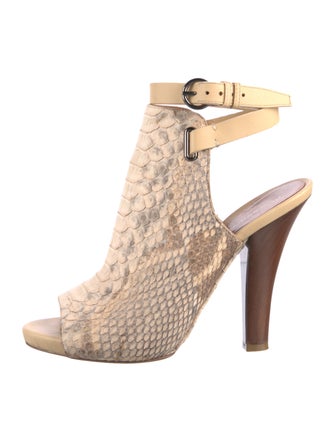 Devi Kroell Python Animal Print Slingback Sandals