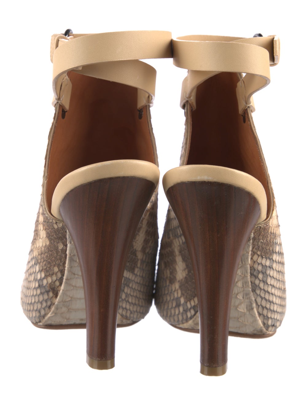 Devi Kroell Python Slingback Sandals Neutrals Ani… - image 4