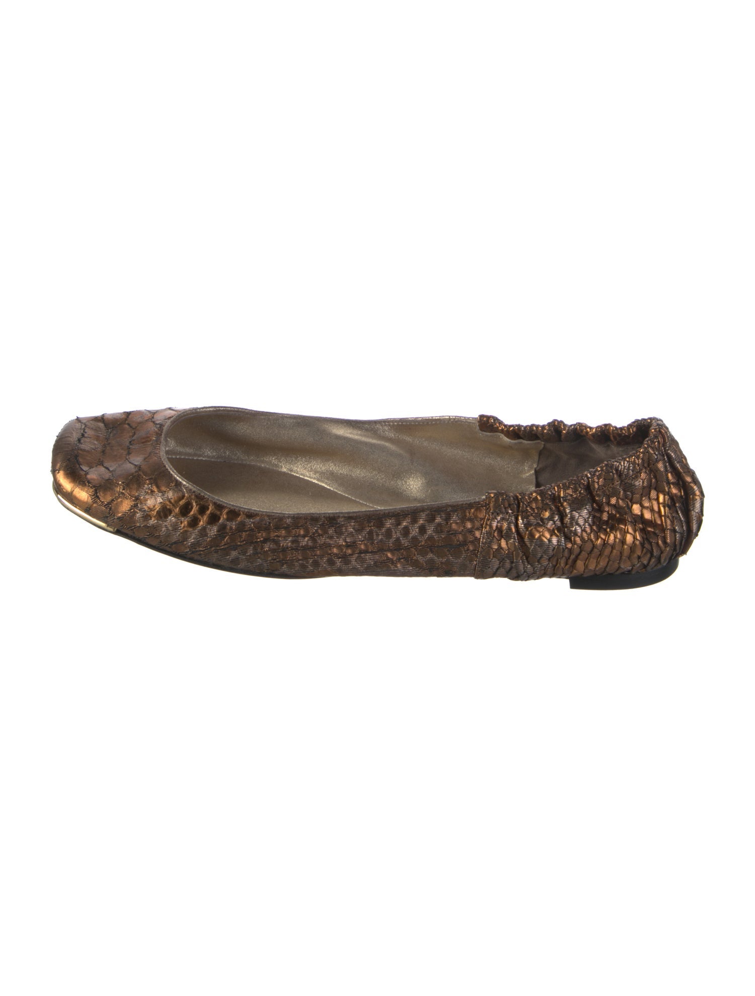 Devi Kroell Leather Animal Print Ballet Flats