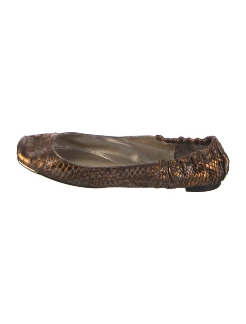 Devi Kroell Leather Animal Print Ballet Flats