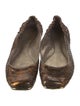 Devi Kroell Leather Animal Print Ballet Flats