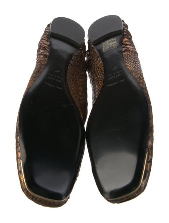Devi Kroell Leather Animal Print Ballet Flats