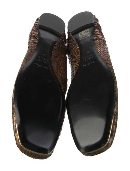 Devi Kroell Leather Animal Print Ballet Flats