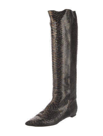 Devi Kroell Python Animal Print Riding Boots