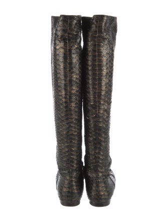 Devi Kroell Python Animal Print Riding Boots