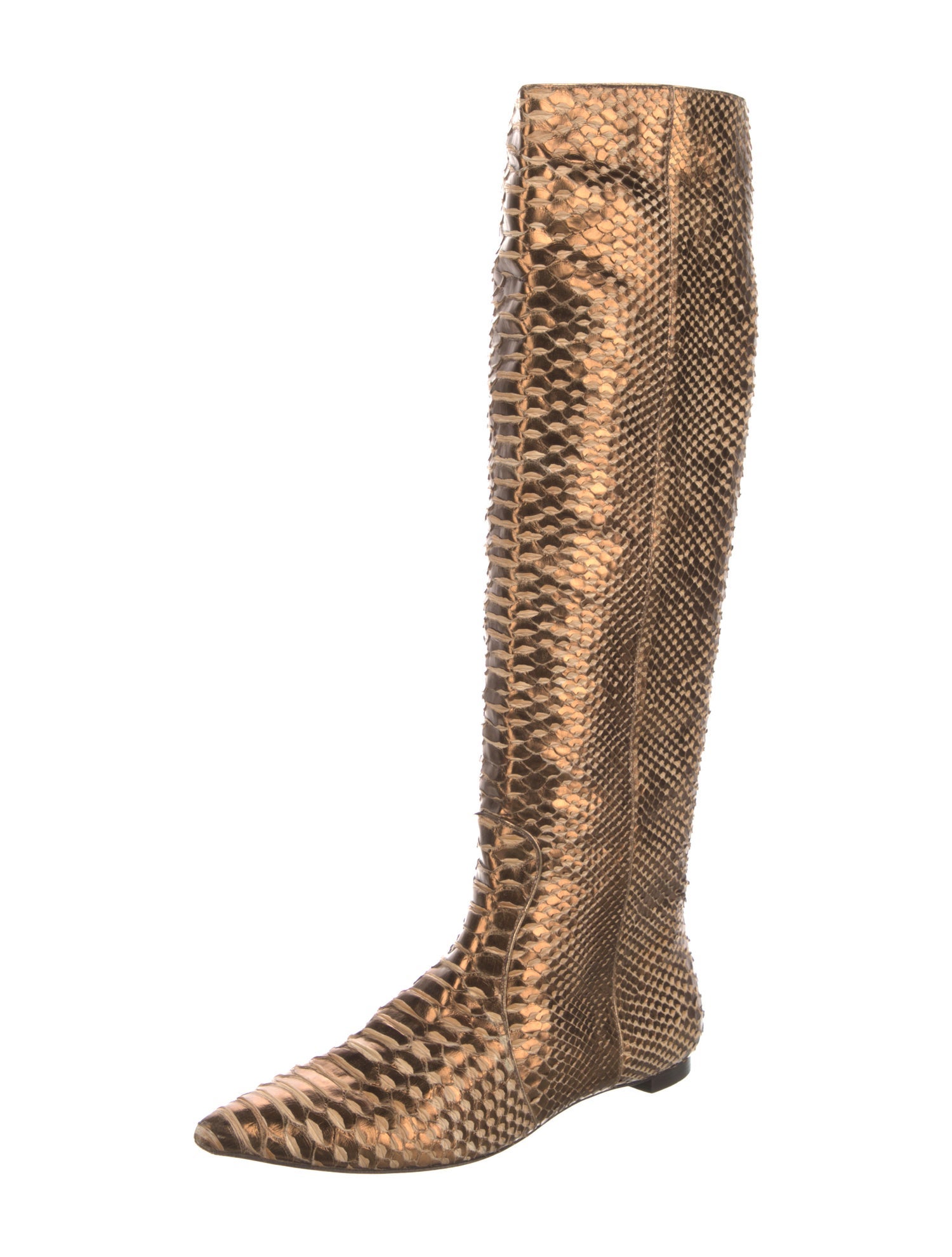 Devi Kroell Leather Animal Print Boots