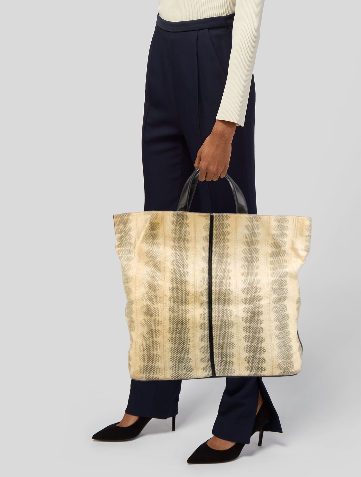 Loro Piana☆美品☆最終売り切りSale！ Loro Piana Crocodile Bellevue Bag w/ Tags - Brown Totes