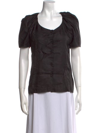 Devi Kroell Silk Scoop Neck T-Shirt