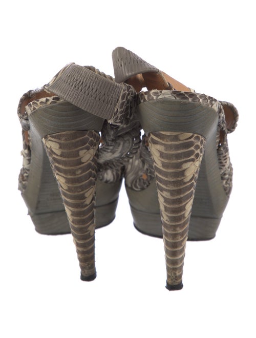 Devi Kroell Embossed Leather Animal Print Slingback Pumps