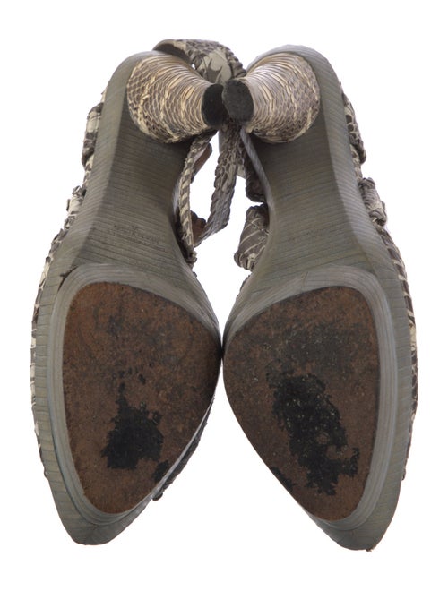 Devi Kroell Embossed Leather Animal Print Slingback Pumps