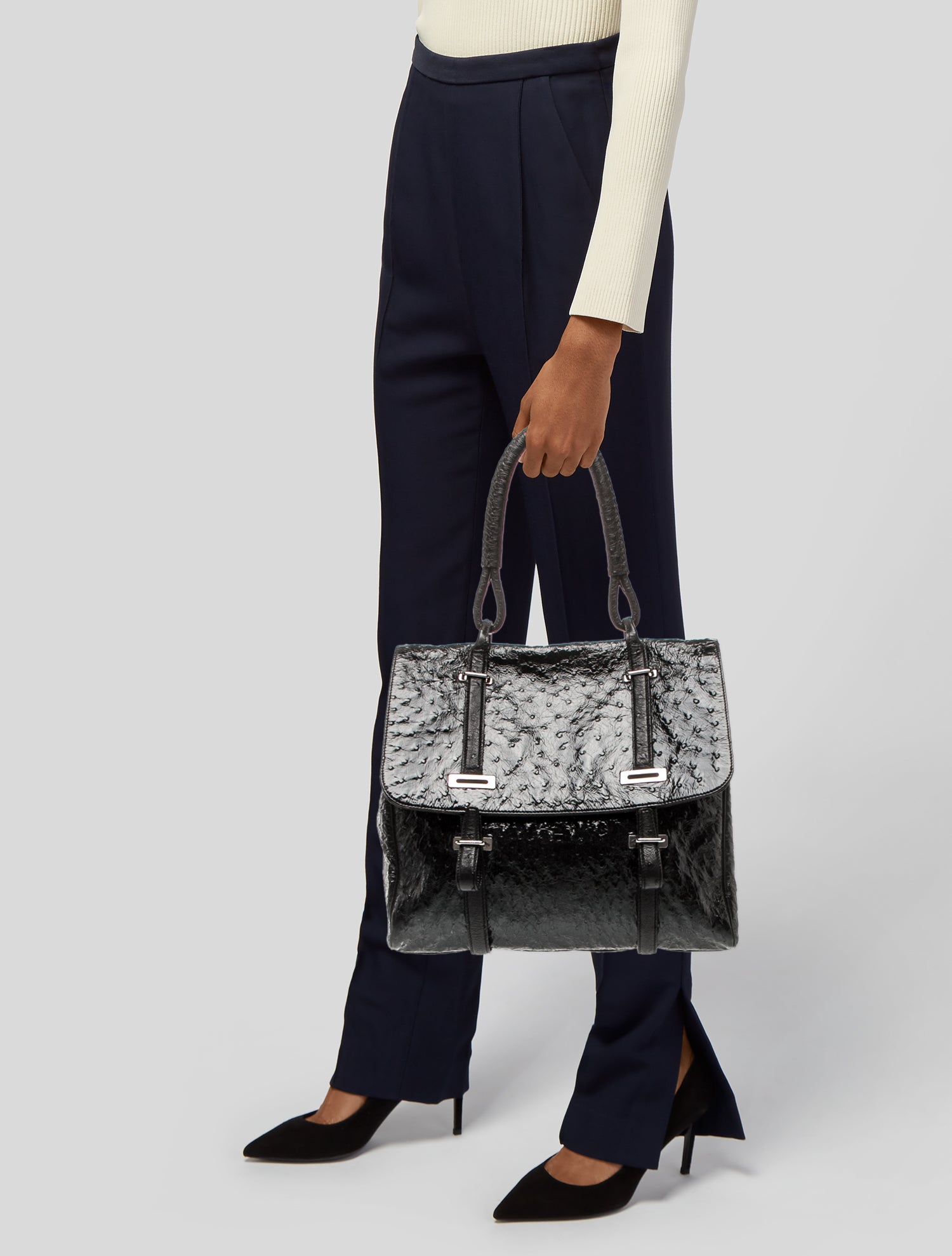 Devi Kroell Embossed Leather Shoulder Bag