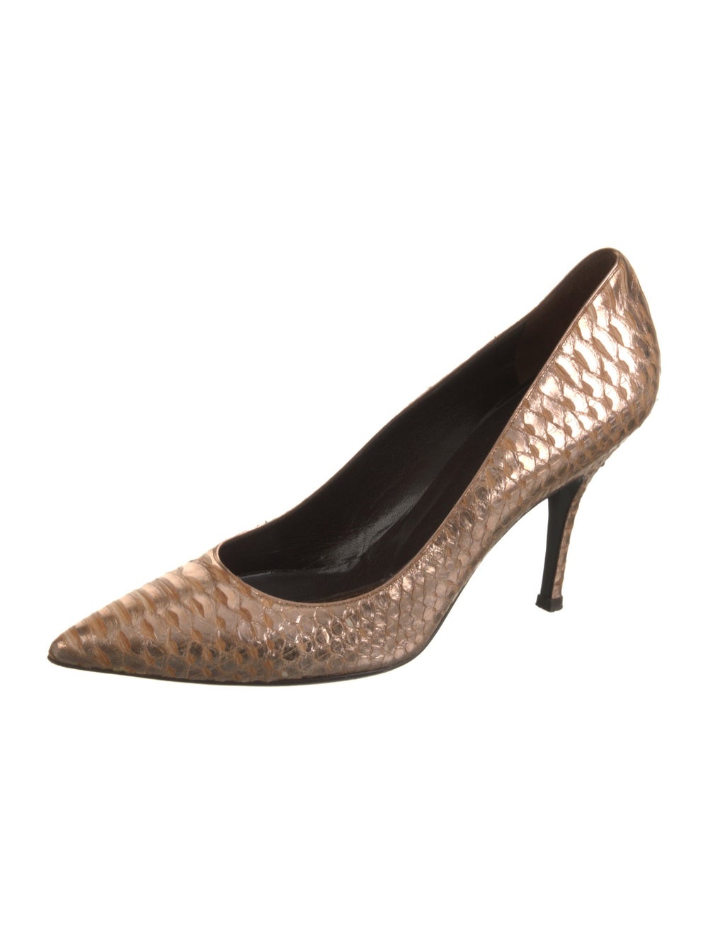 Devi Kroell Python Pumps Gold & Metallic Animal P… - image 2