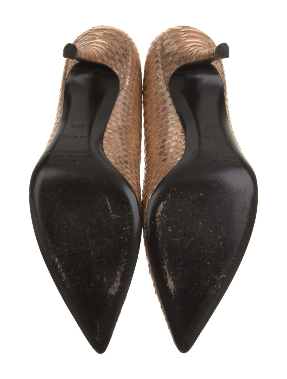 Devi Kroell Python Pumps Gold & Metallic Animal P… - image 5