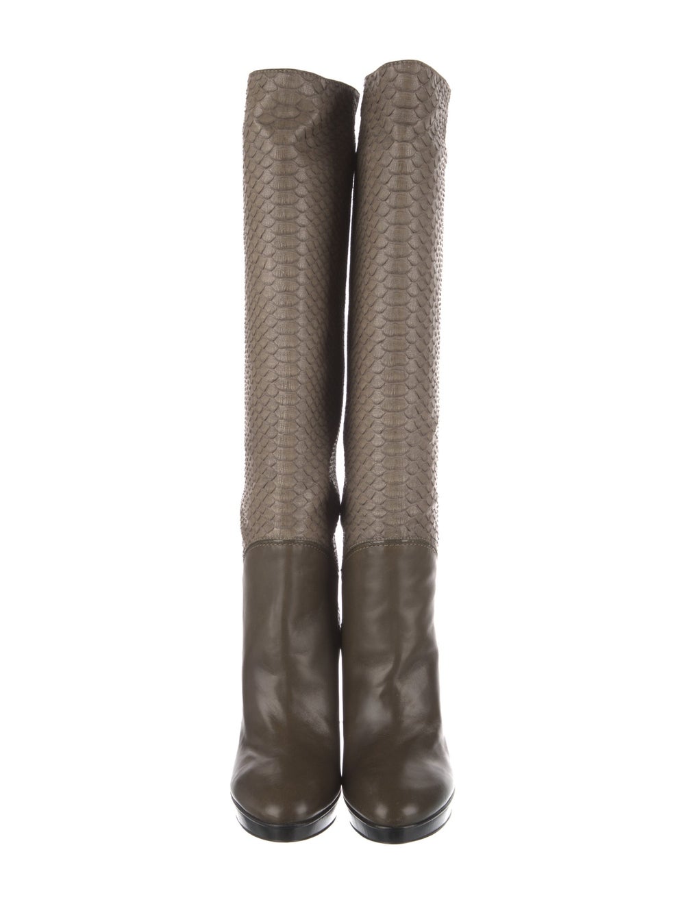 Devi Kroell Python Knee-High Boots Green Crocodil… - image 3