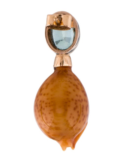 Dezso by Sara Beltran 18K Zircon & Shell Single Drop Earring