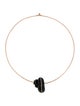 Dezso by Sara Beltran 18K Onyx & Diamond Classic Carved Turbo Shell Collar Necklace